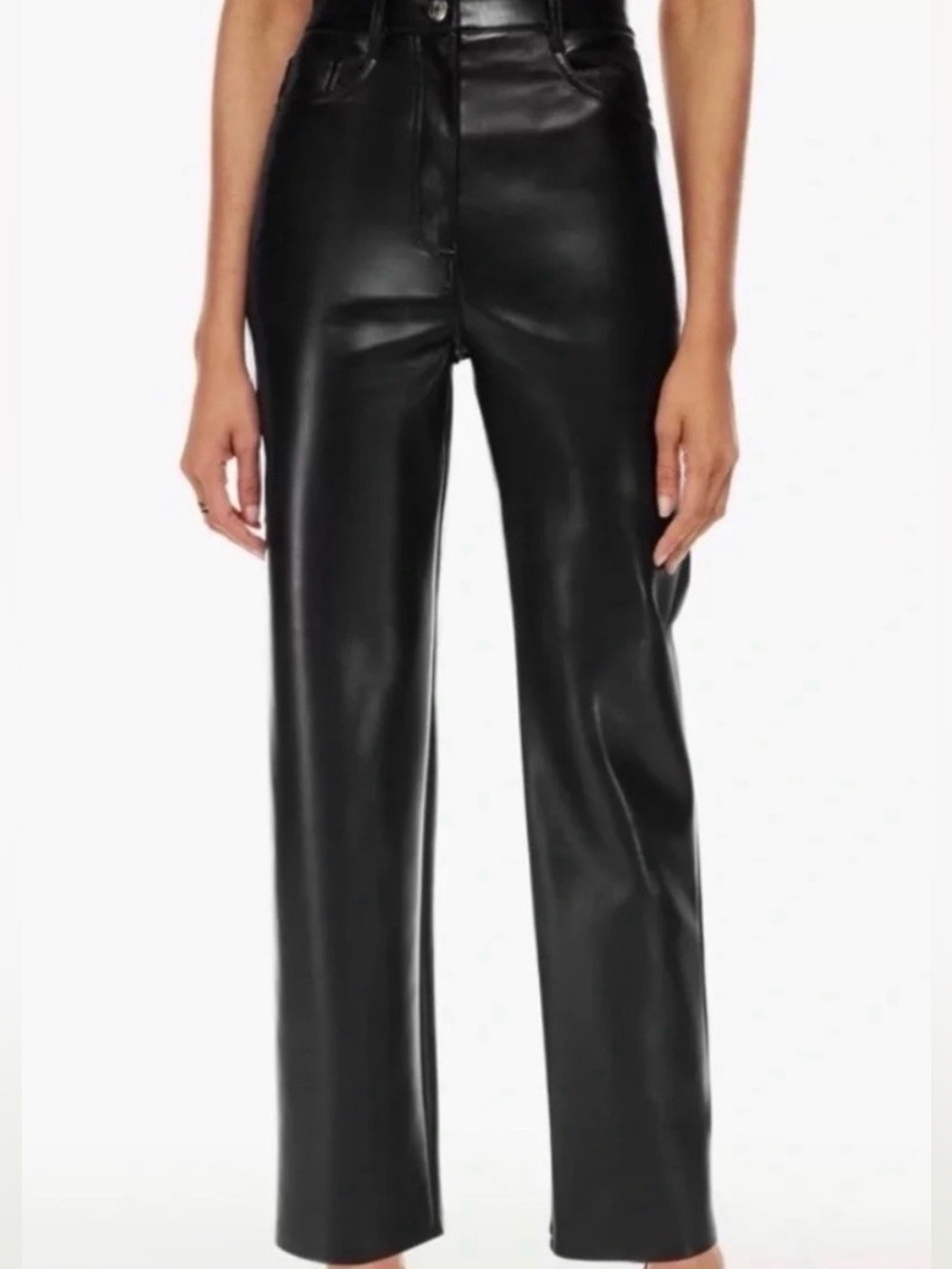 Aritzia Wilfred Melina leather straight leg pants